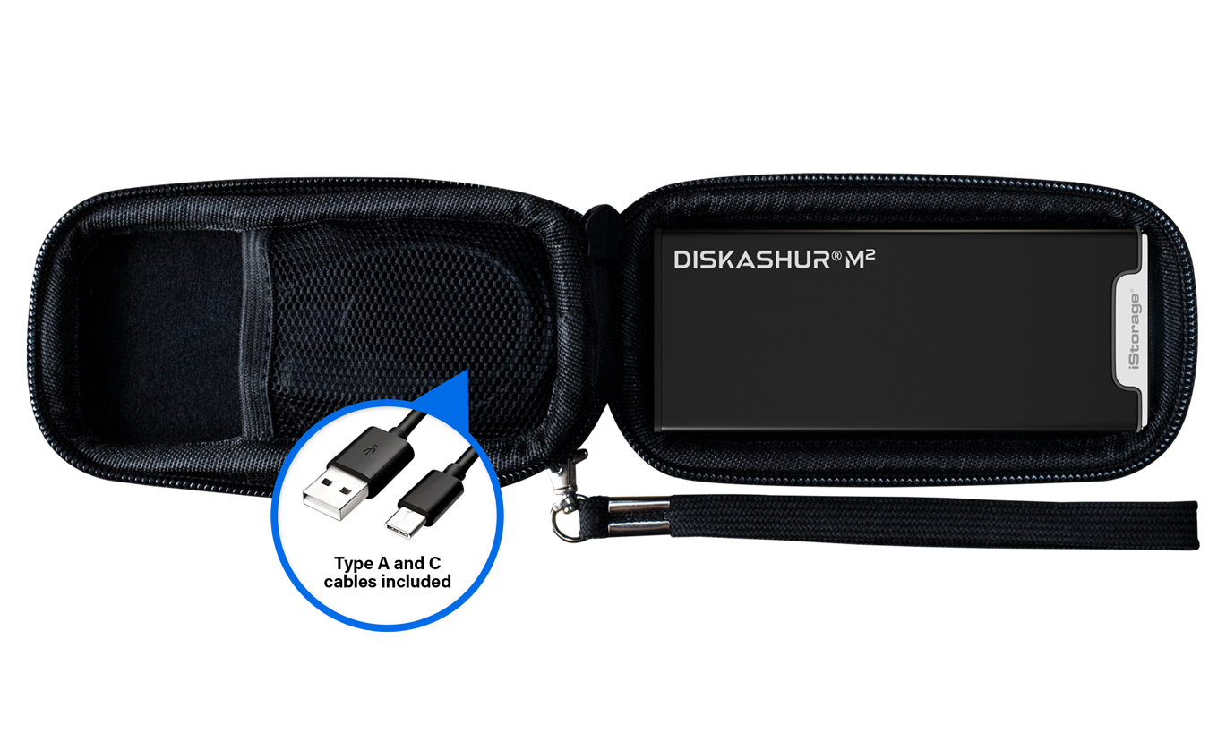 iStorage diskAshur M2 PIN 認証済み、ハードウェア暗号化された USB 3.2 ポータブル SSD。超高速、FI 